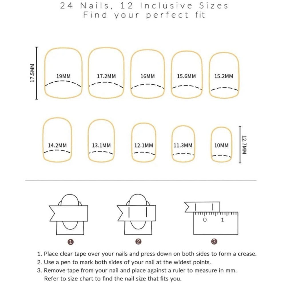 NIB Black and White Geometric Square Press on nails - Picture 4 of 4